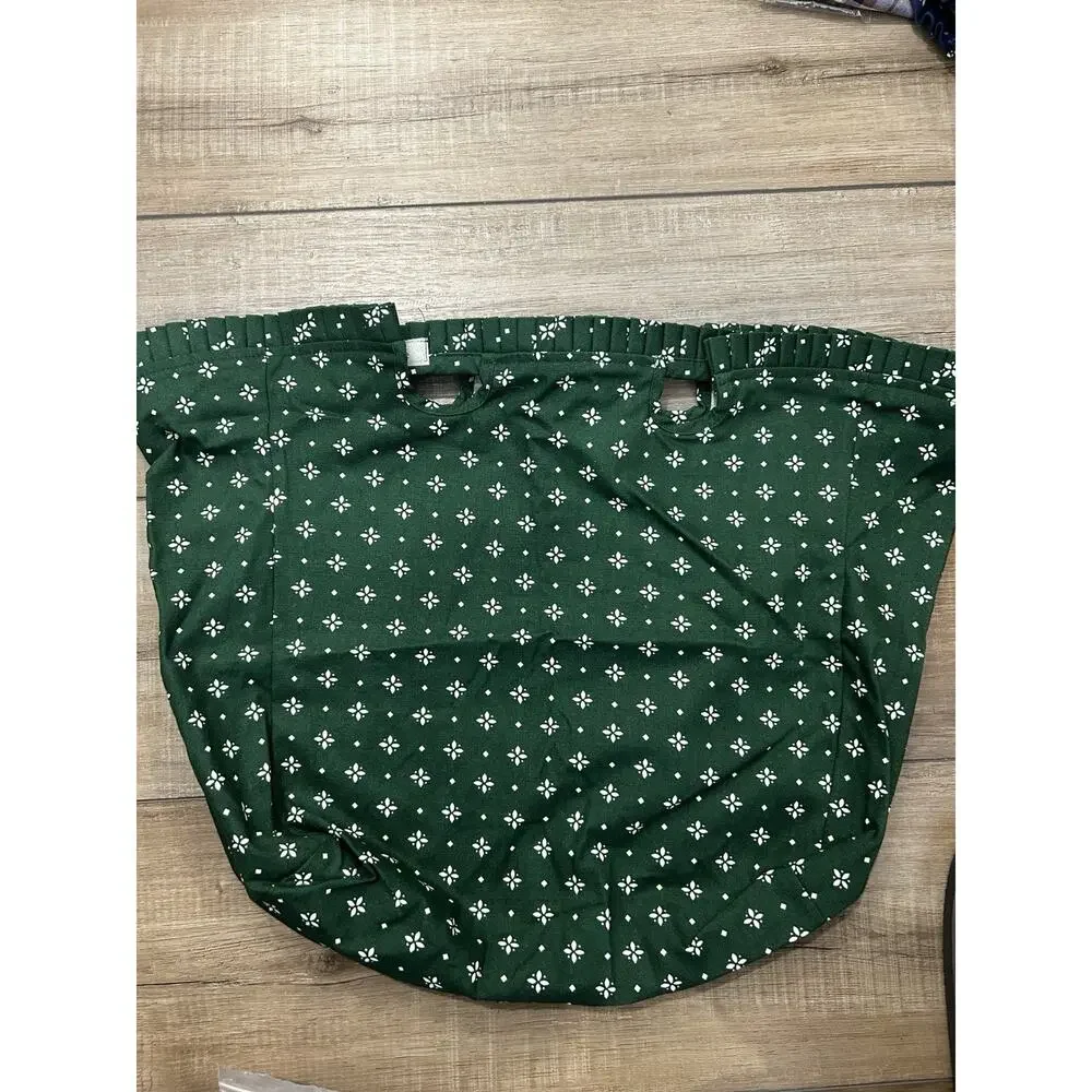 Longaberger Magazine Basket Liner Heritage Green 2 handle Woven traditions